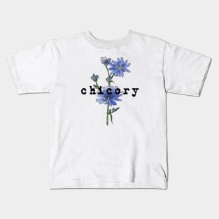 Vintage Florals Retro Chicory Flower Kids T-Shirt